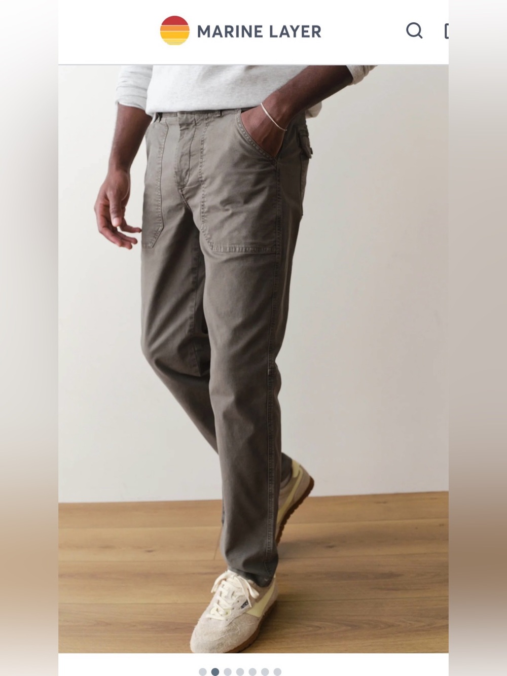 Marine Layer Utility Cargo Twill Cotton Pants , size 36